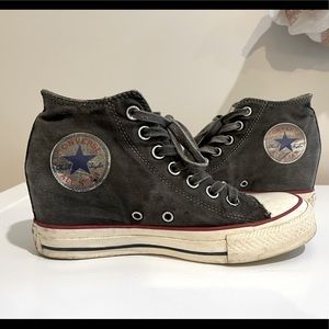 Converse distressed-look wedge sneaker